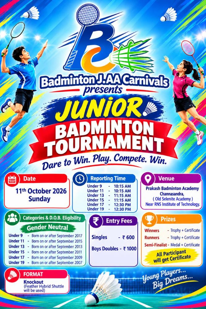 Badminton J.AA Carnivals presents Junior Tournament