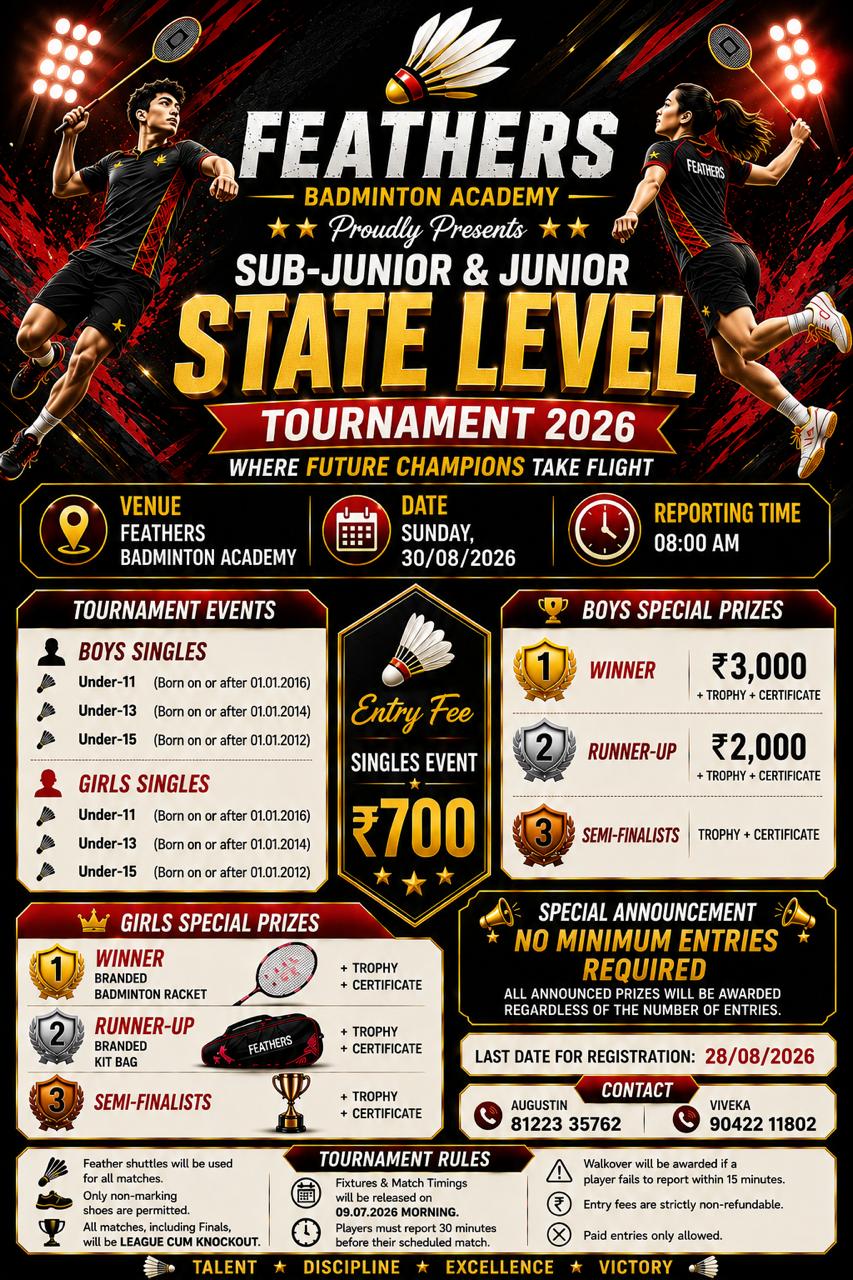 Sub-Junior & Junior State Level Tournament 2026