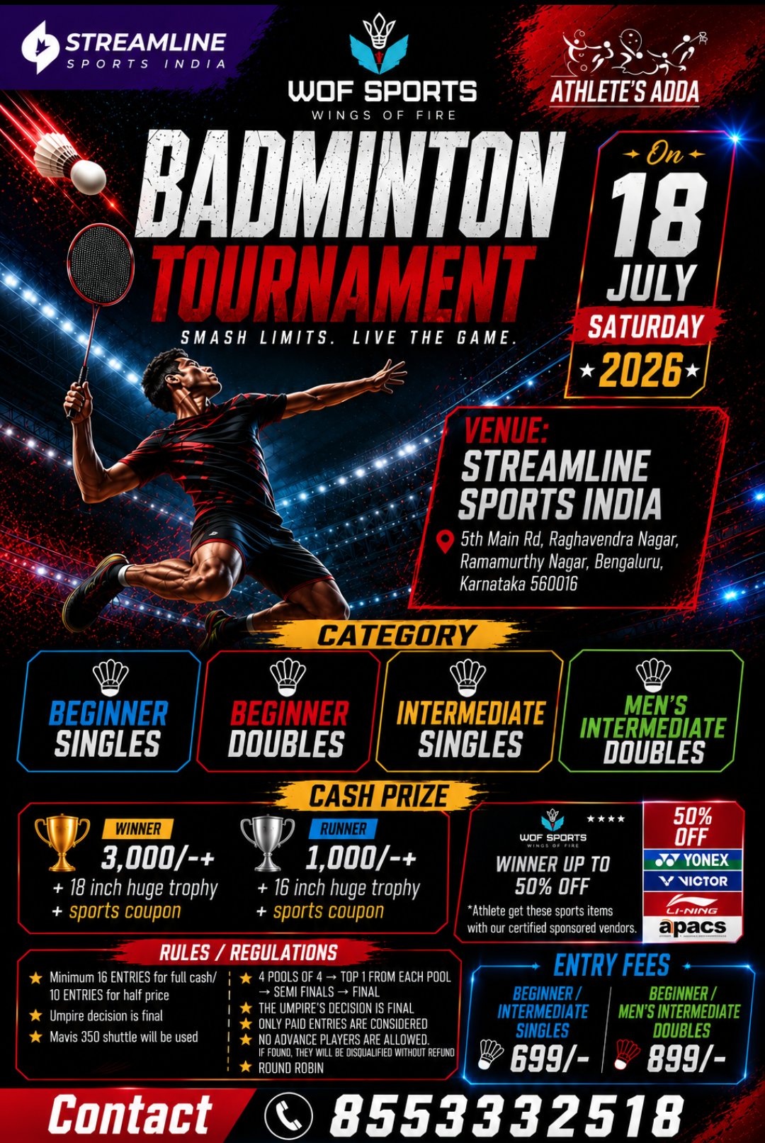 WOF Sports Badminton Tournament