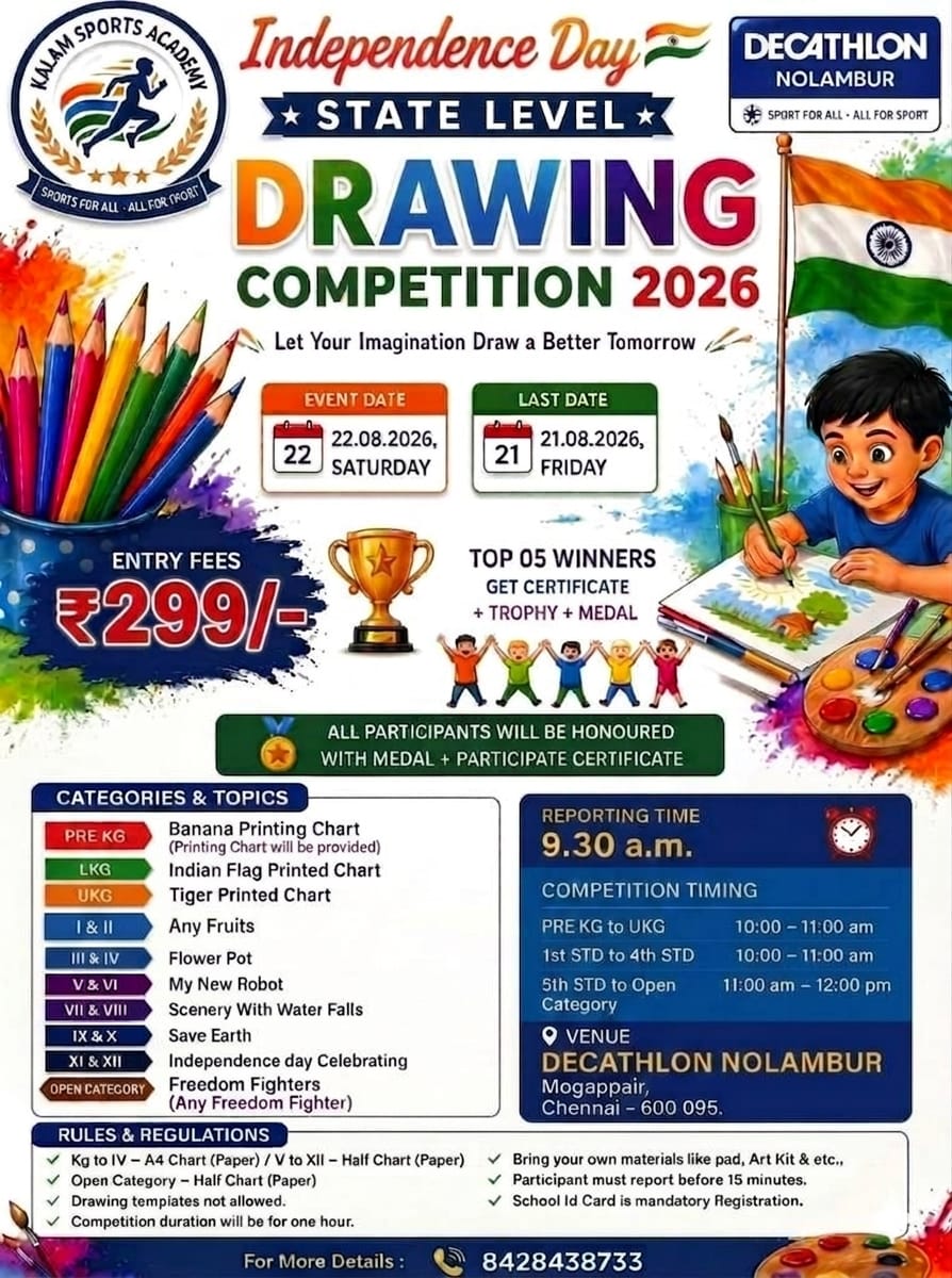 Independence Day State Level Drawing Competition 2026