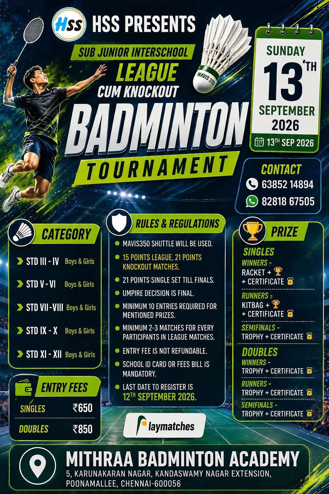 HSS Sub Junior Interschool Badminton Tournament