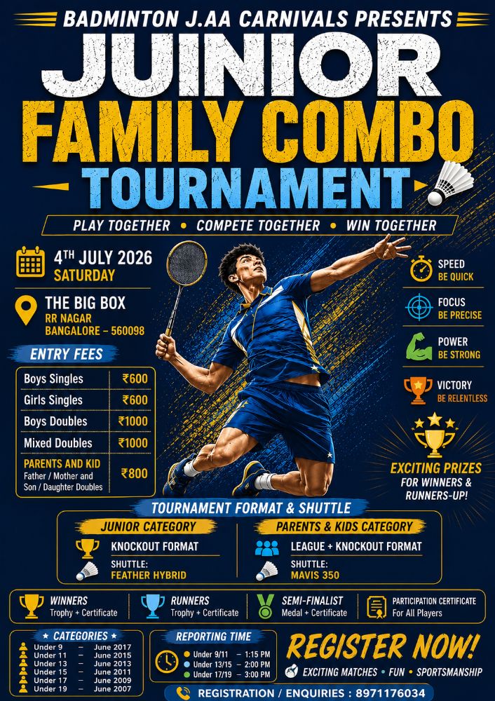Badminton J.AA Carnivals presents Junior Family Combo Tournament