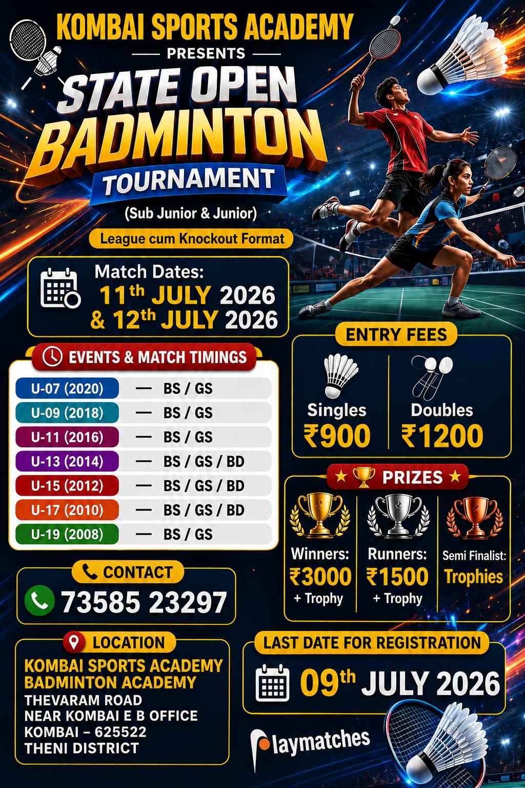OPEN SUB JUNIOR AND JUNIOR BADMINTON TOURNAMENT