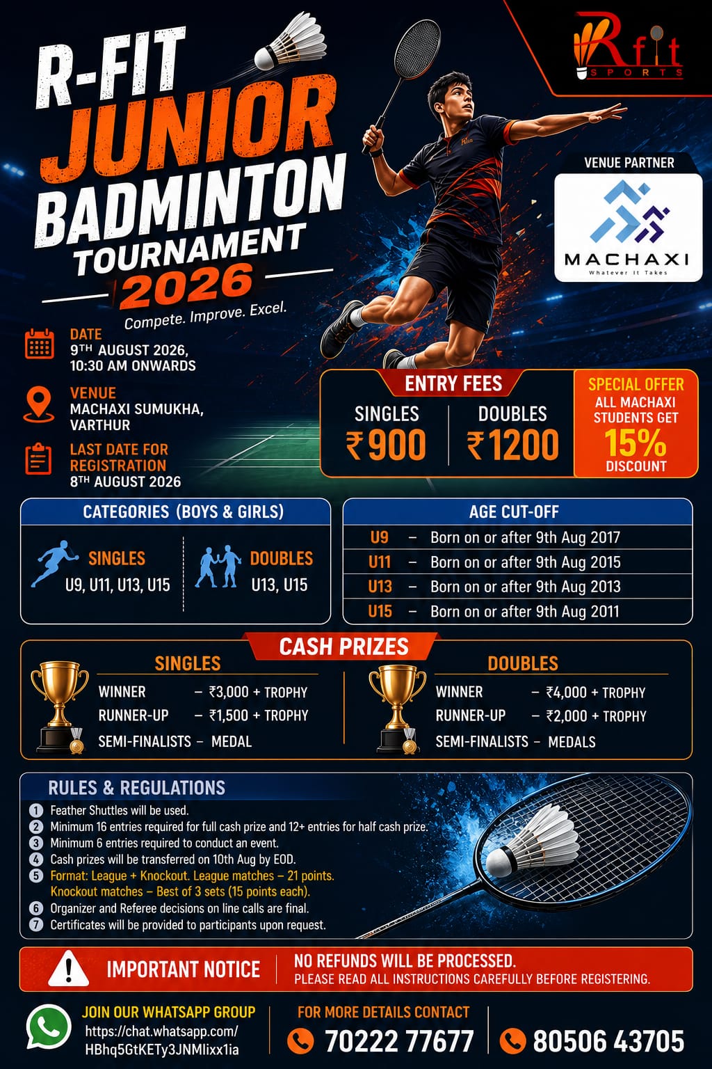 R-FIT Junior Badminton Tournament 2026
