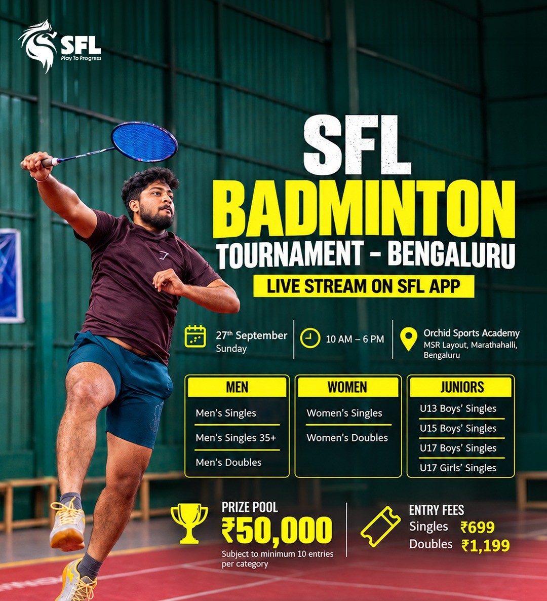 SFL Badminton Tournament - Bengaluru