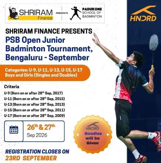 Shriram Finance Presents - PSB Open Junior Badminton Tournament, September