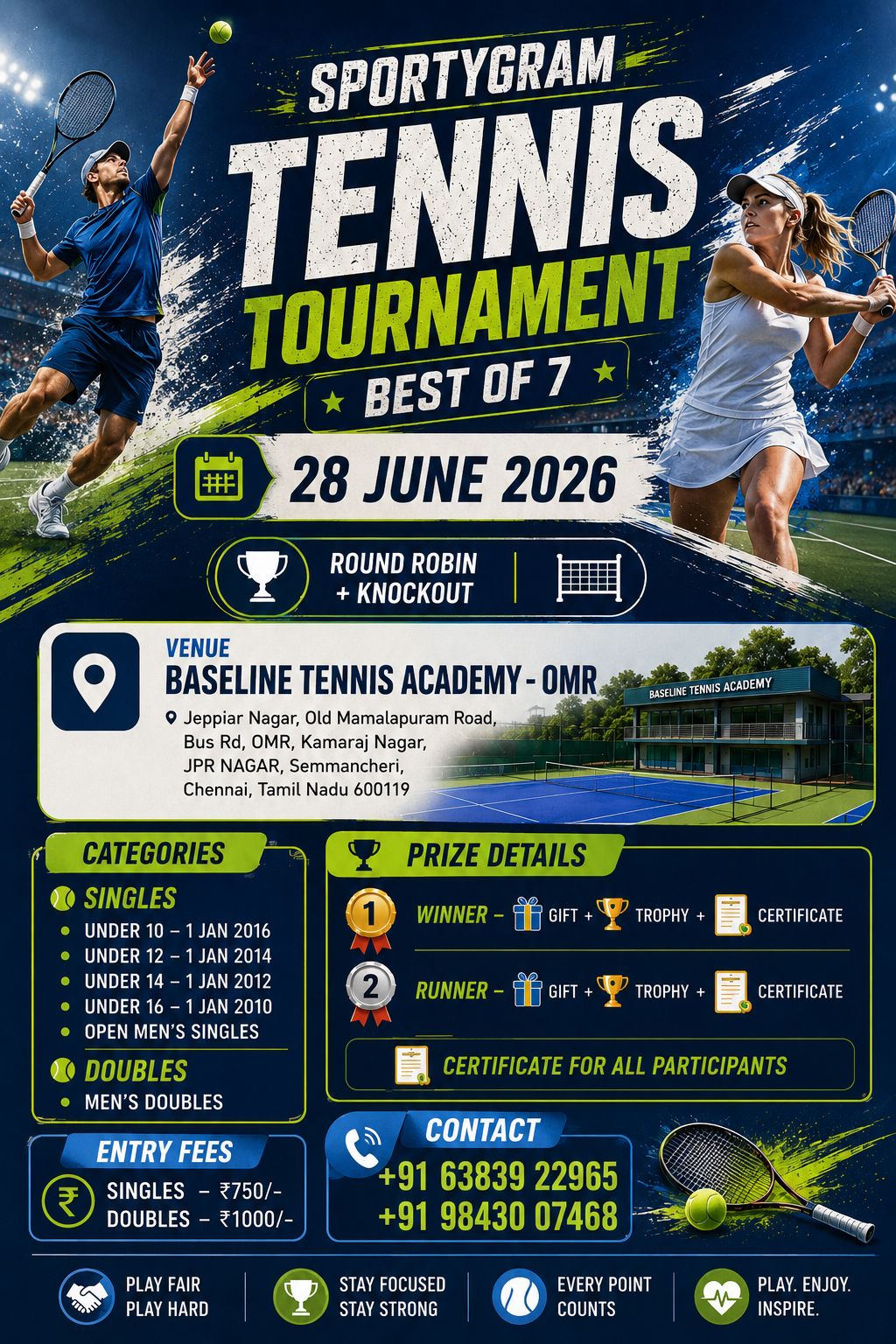 Sportygram tennis tournament - Baseline academy