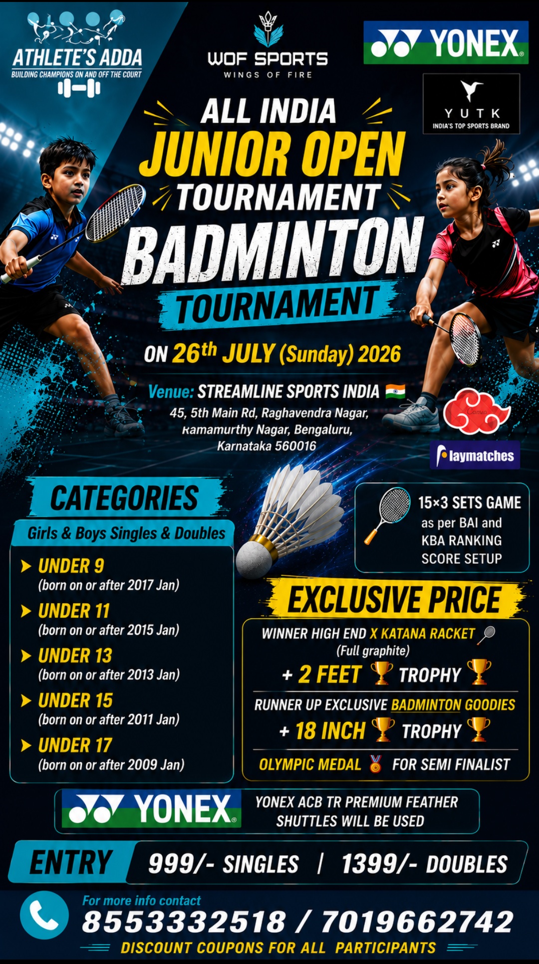 WOF BIGGEST🔥ALL INDIA JUNIOR OPEN TOURNAMENTS