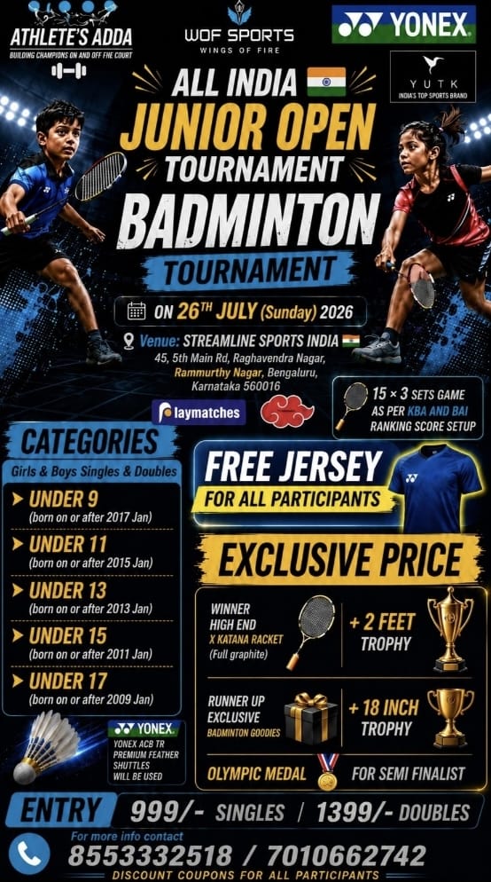 WOF BIGGEST🔥ALL INDIA JUNIOR OPEN TOURNAMENTS