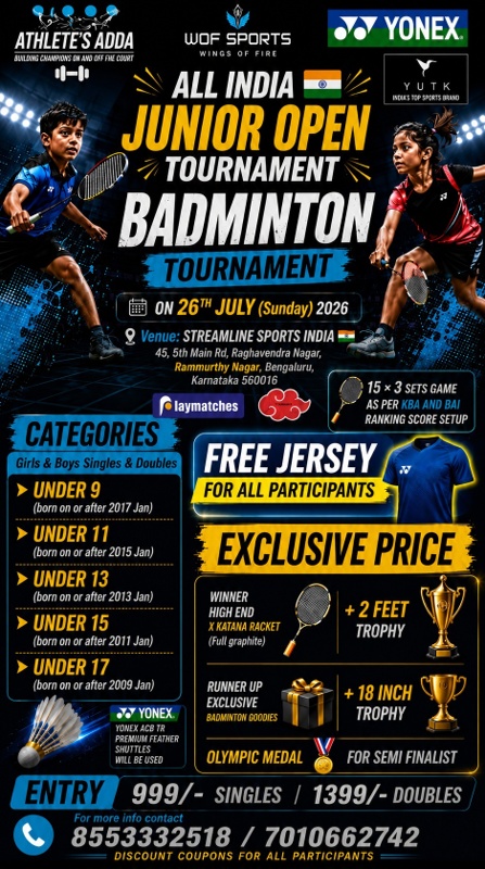 WOF BIGGESTđ„ALL INDIA JUNIOR OPEN TOURNAMENTS