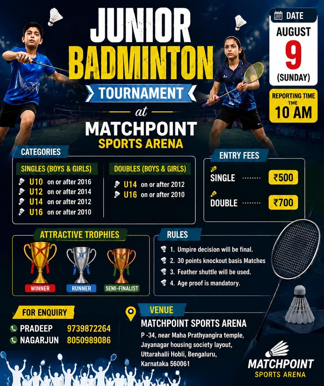 JUNIOR BADMINTON TOURNAMENT