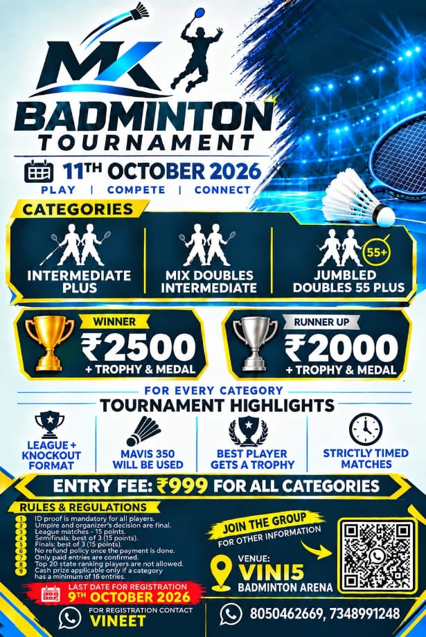 🏸MK Badminton Tournament
