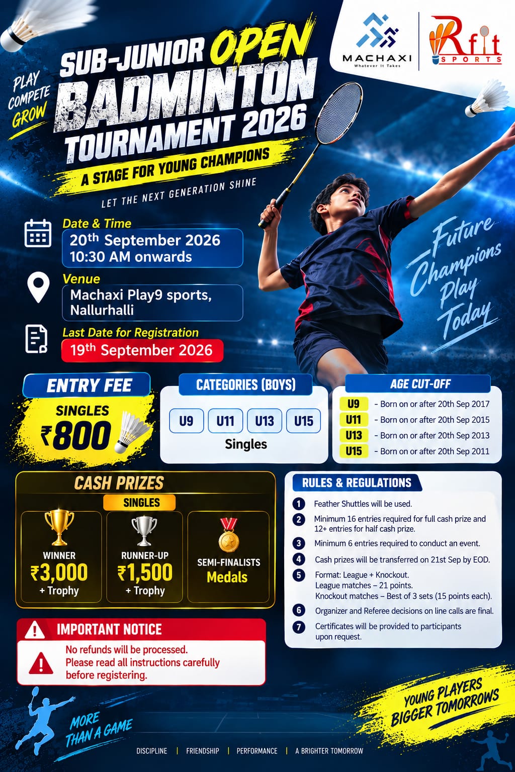 Sub-Junior Open Badminton Tournament 2026