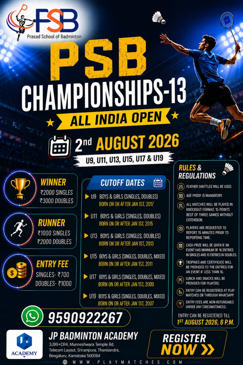 PSB CHAMPIONSHIPS-13 ALL INDIA OPEN