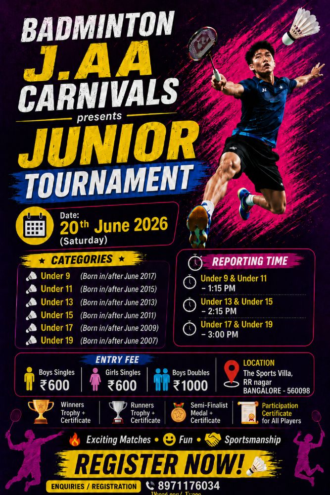 Badminton J.AA Carnivals presents Junior Tournament