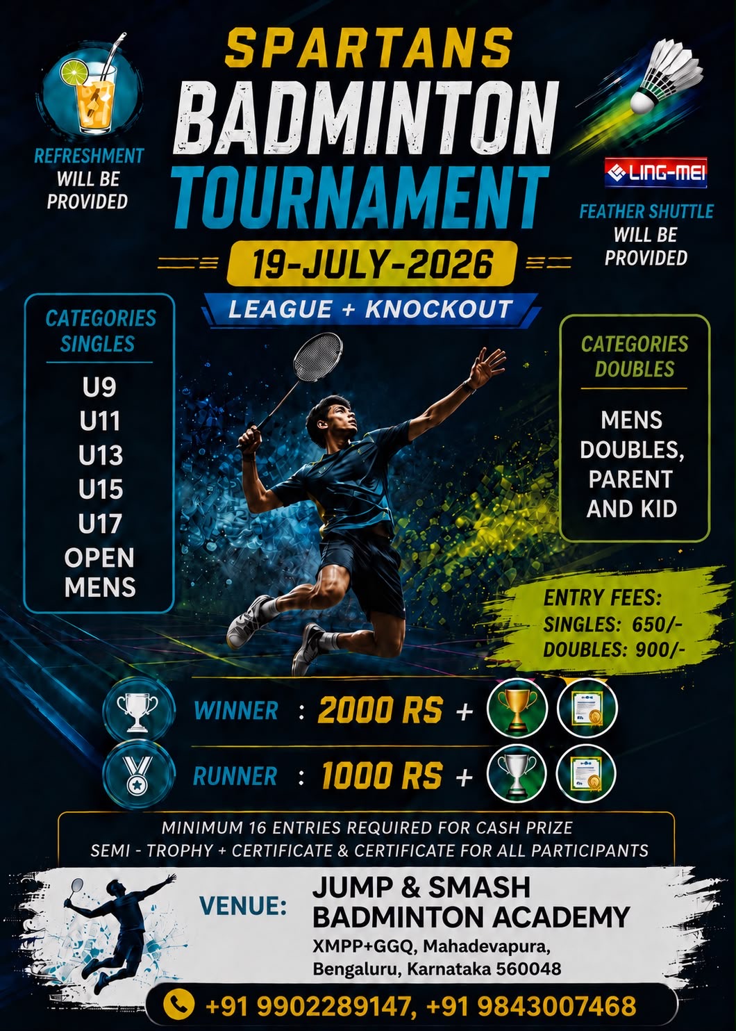 Spartan Badminton Tournament - Jump and Smashsports
