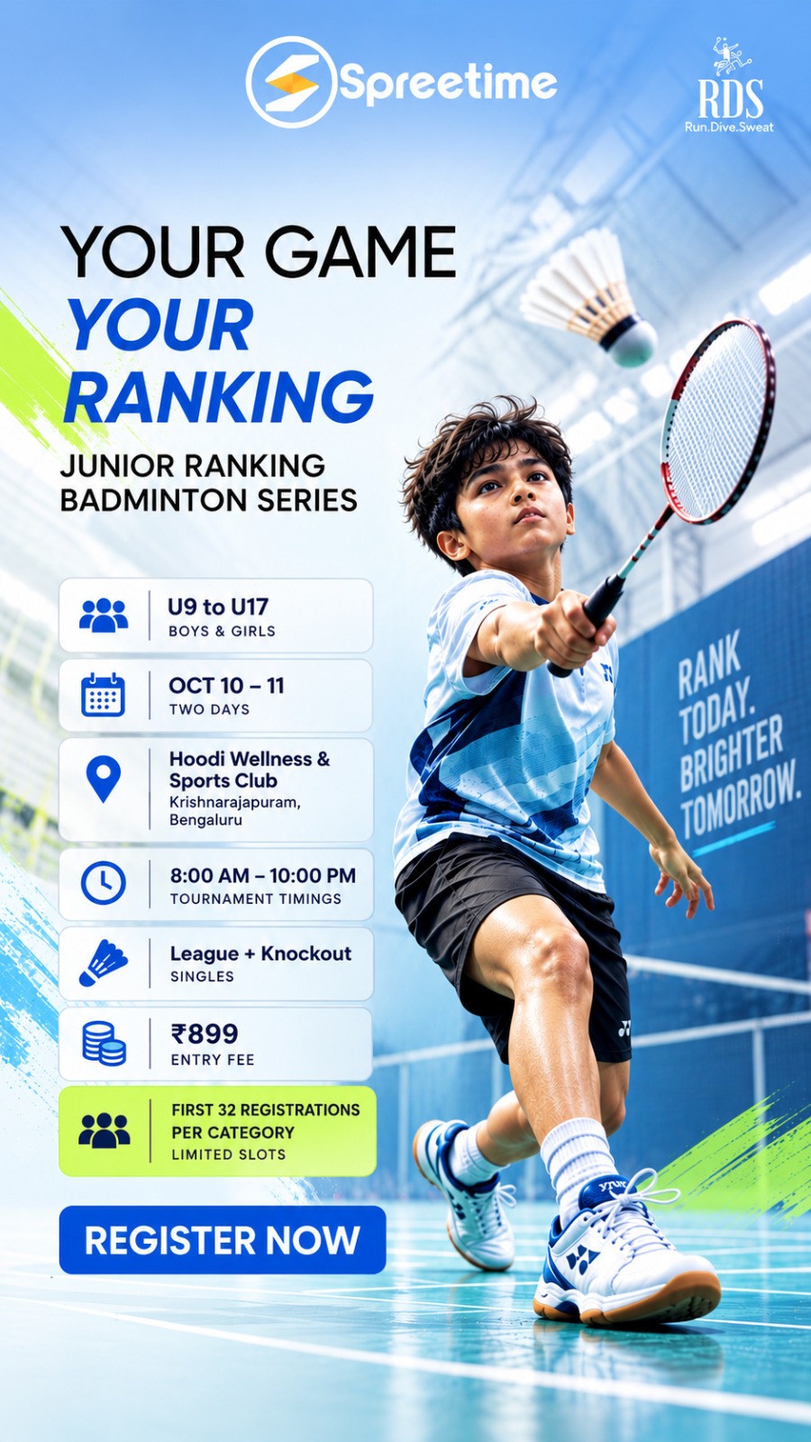 SPREETIME's Initiative by GOPICHAND BADMINTON GRASSROOT ACADEMY - B'LURU NEXT GEN by GameTheory & Spreetime