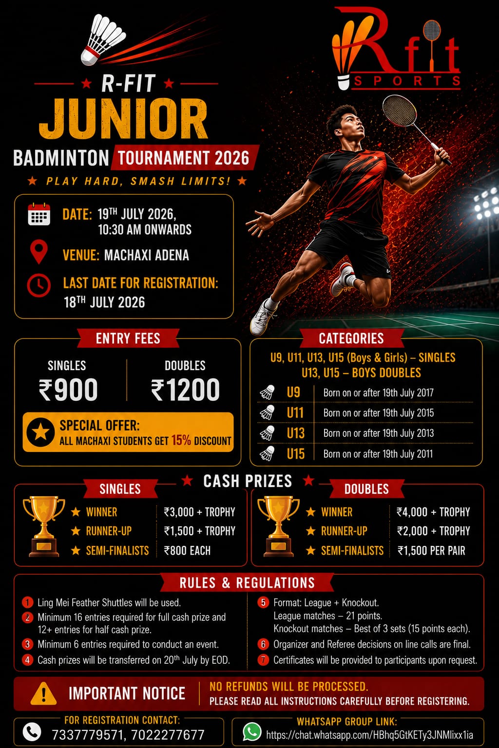 R-FIT Junior Badminton Tournament 2026