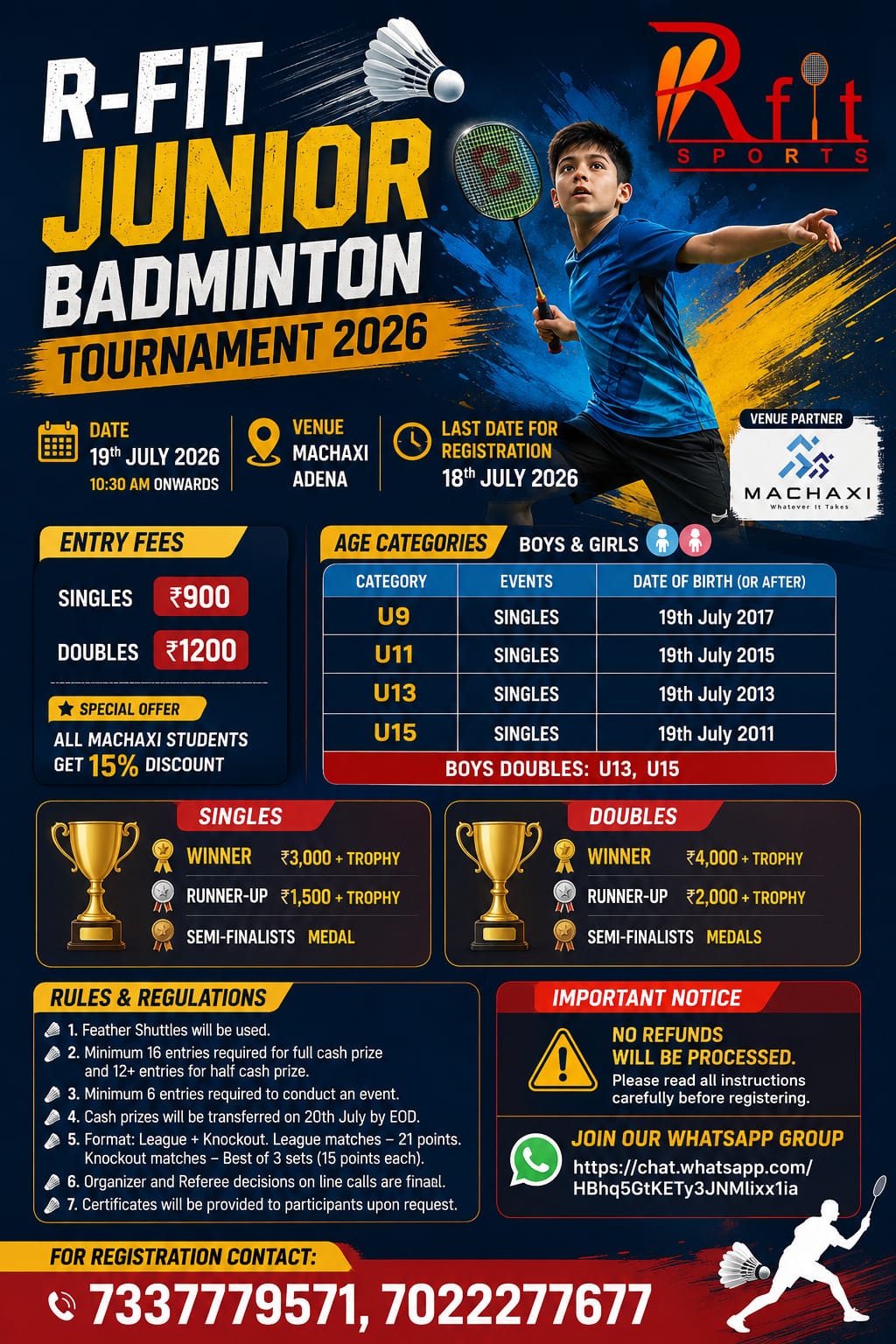 R-FIT Junior Badminton Tournament 2026