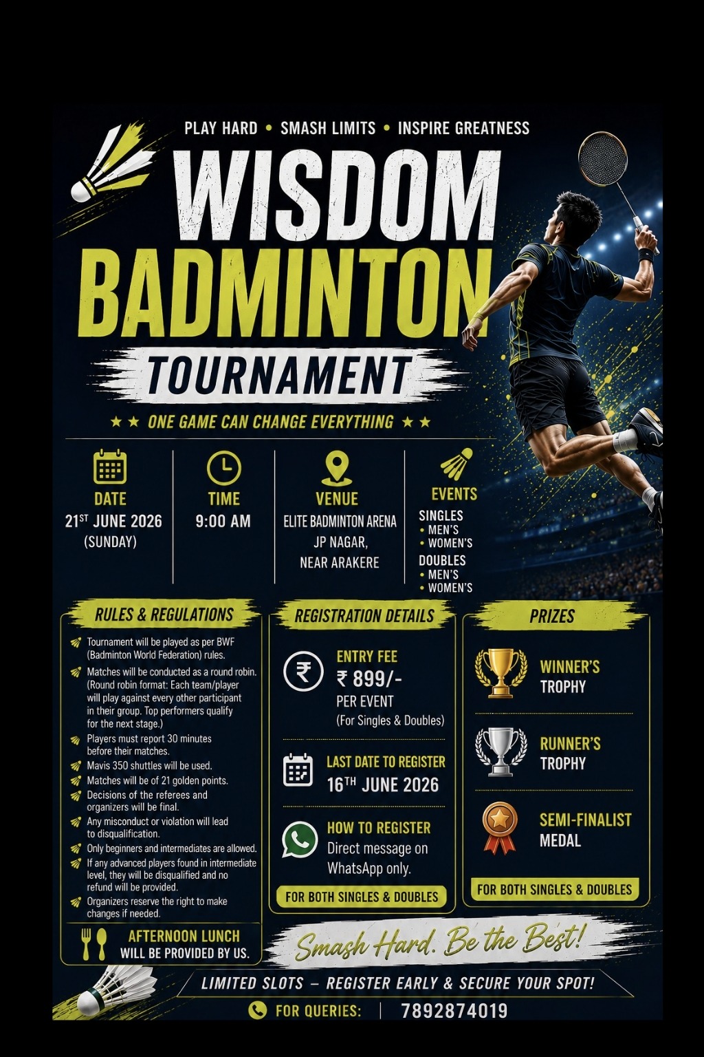 Wisdom Badminton Tournament