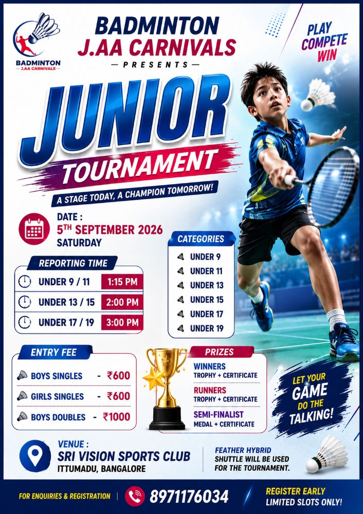 Badminton J.AA Carnivals presents Junior Tournament