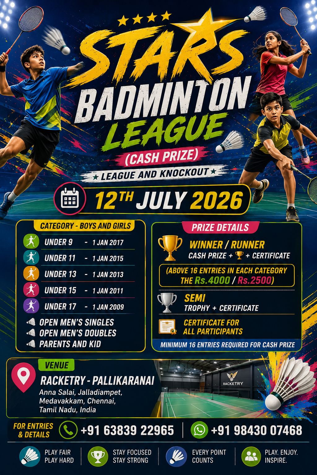 Sportygram Badminton Tournament - Racketry Badminton Academy