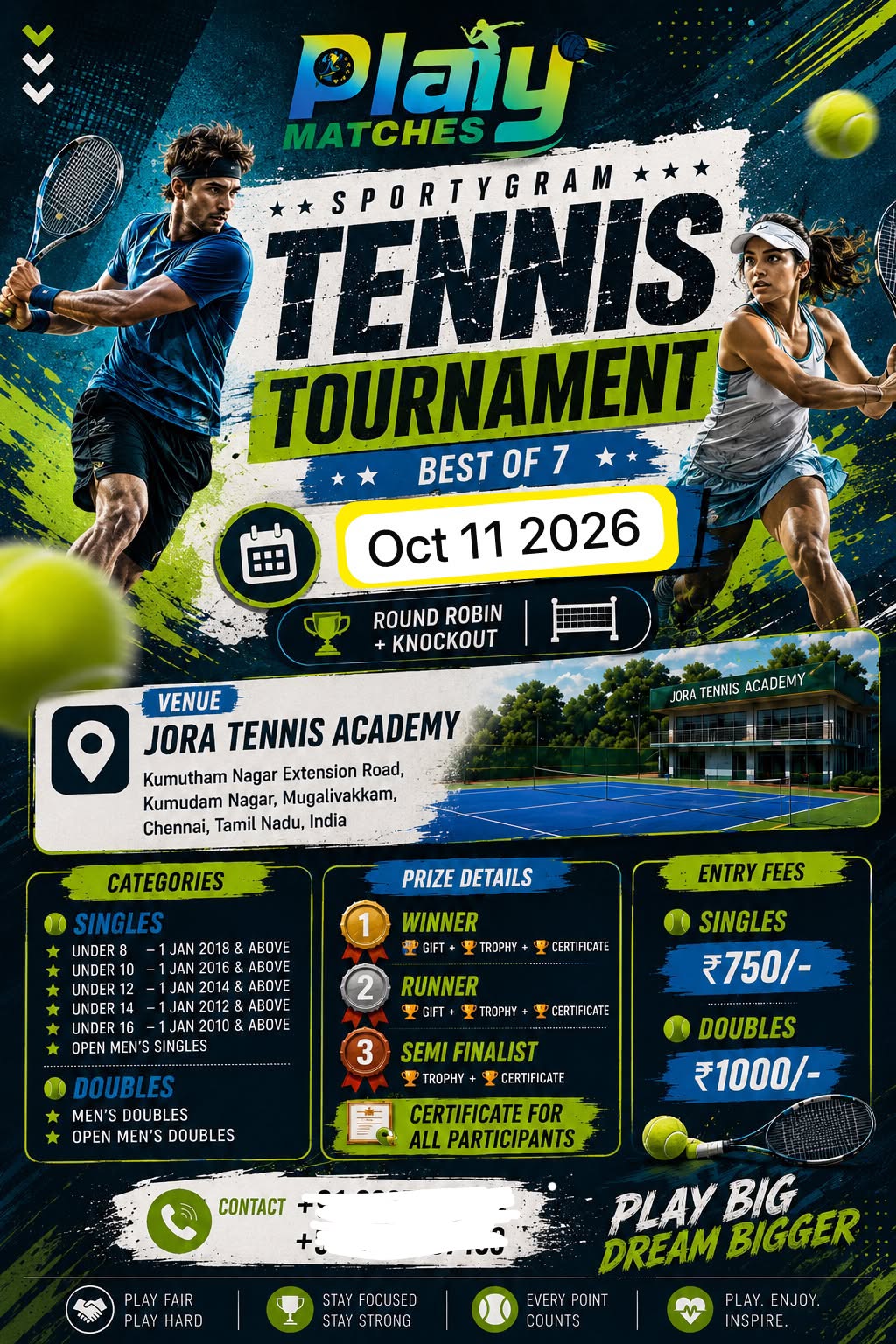 Sportygram Tennis Tournament - Jora Tennis Academy