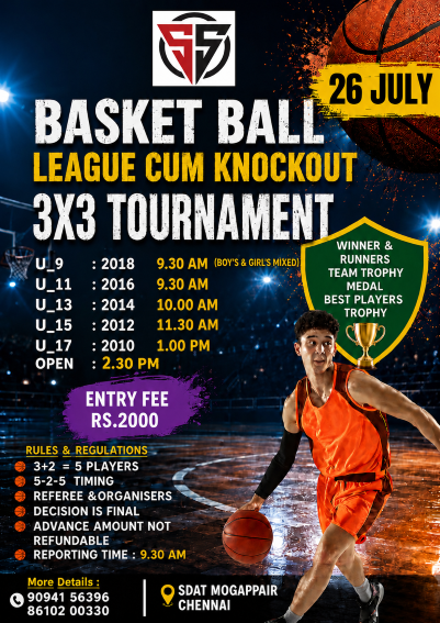 SS SPORTS PRESENT INTER SCHOOL & CLUB BASKETBALL 3X3TOURNAMENT