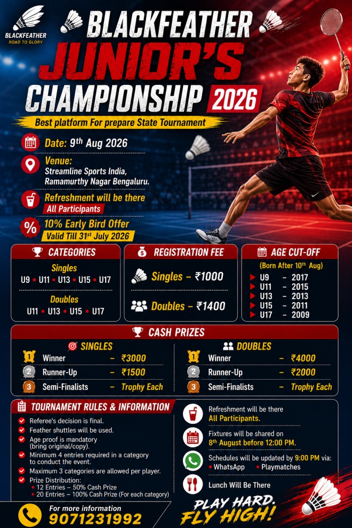 BlackFeather Open Juniorβs Badminton Tournament