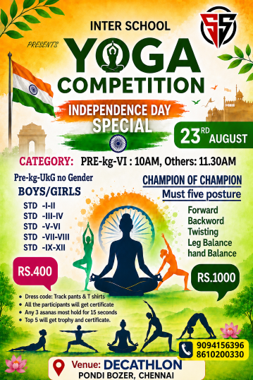 INDEPENDENCE DAY SPECIAL INTER SCHOOL YOGA COMPETITION