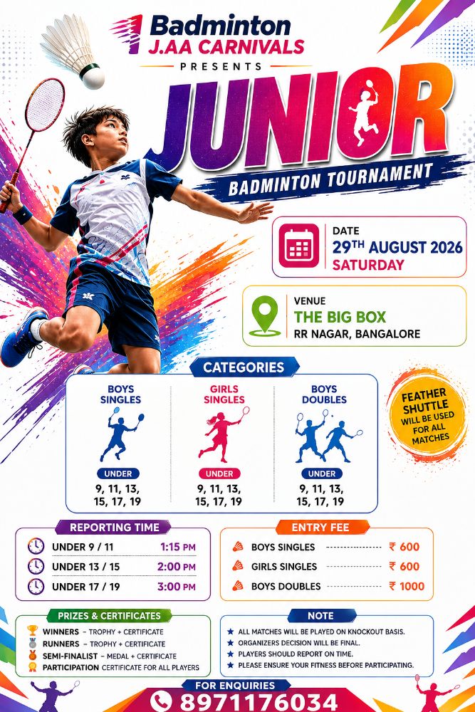 Badminton J.AA Carnivals presents Junior Tournament