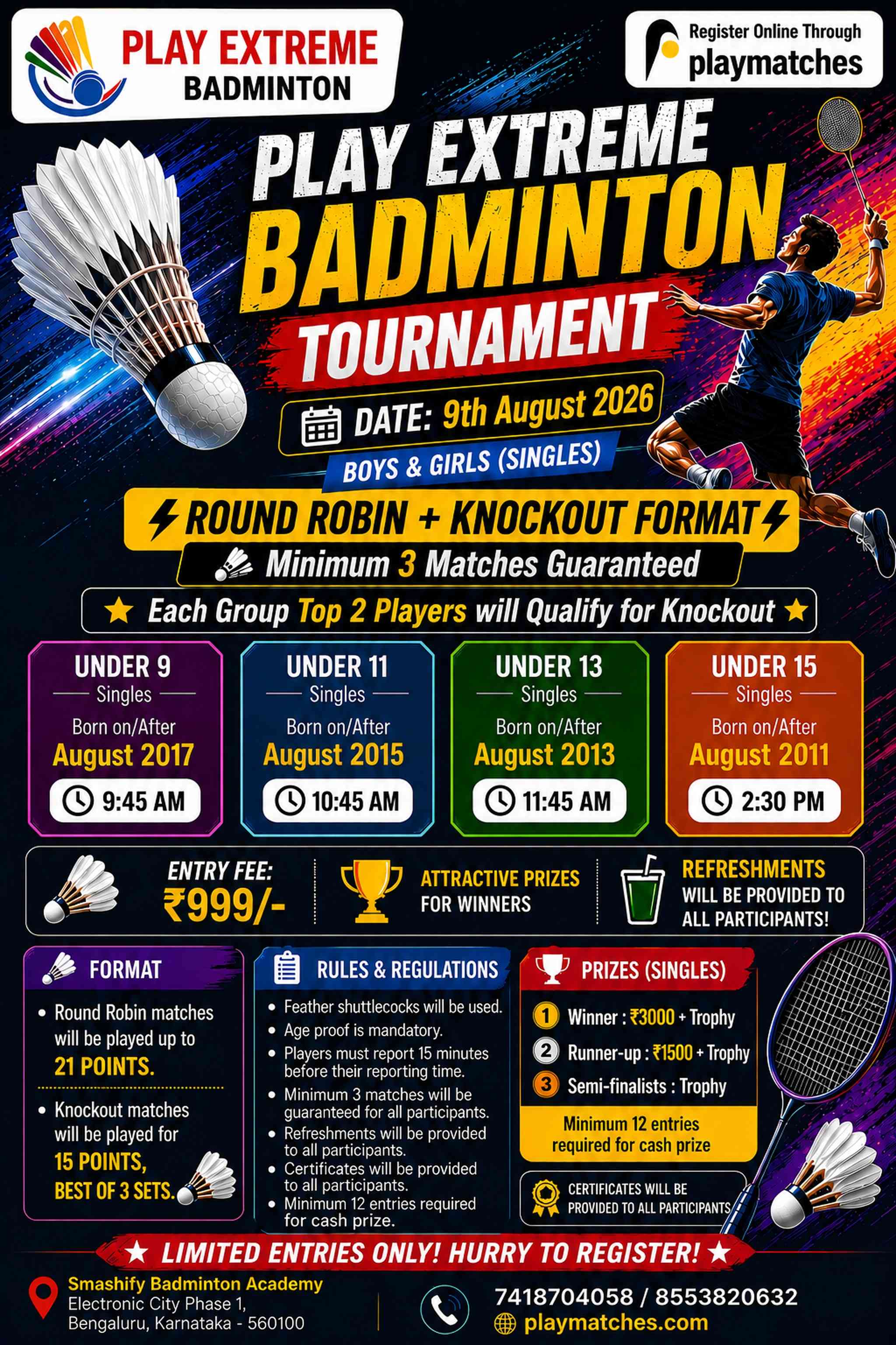 Play Extreme Badminton Tournament