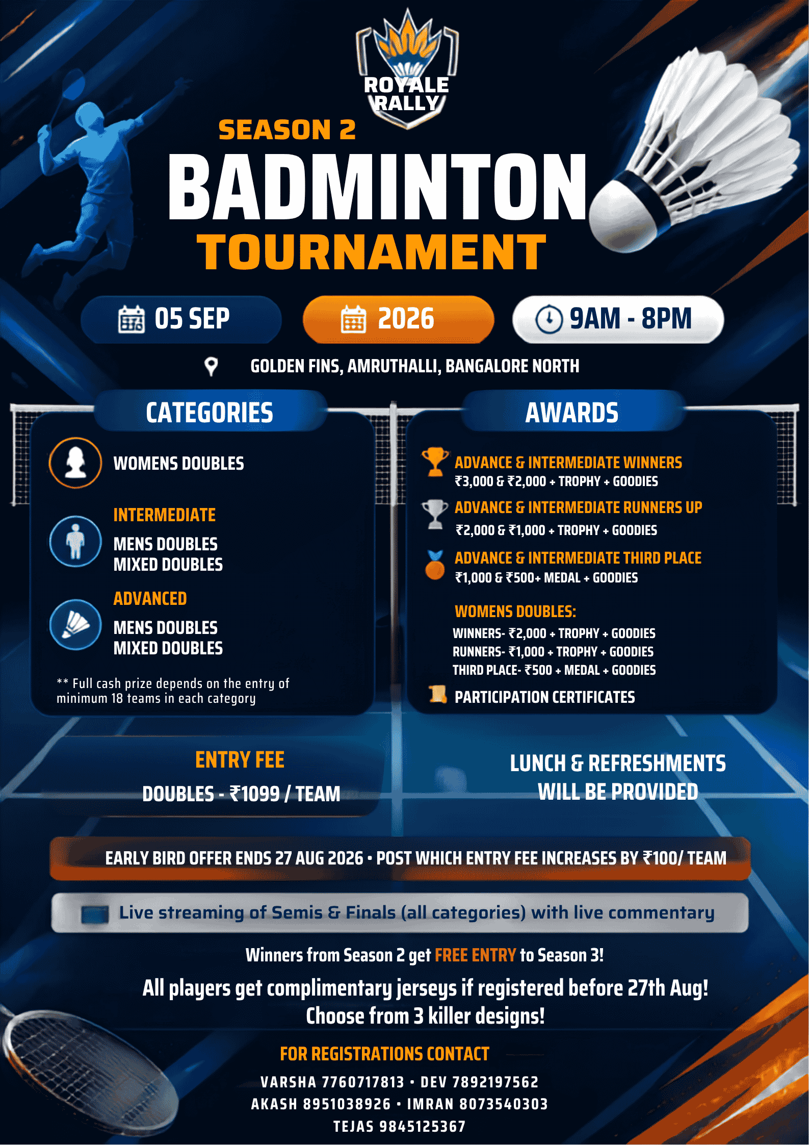 ROYALE RALLY Season 2 Badminton Tournament