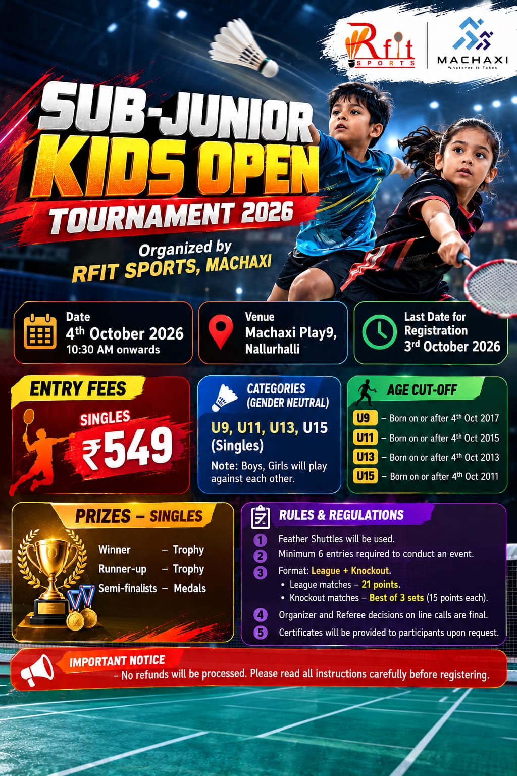 Sub-Junior Kids Open Tournament 2026
