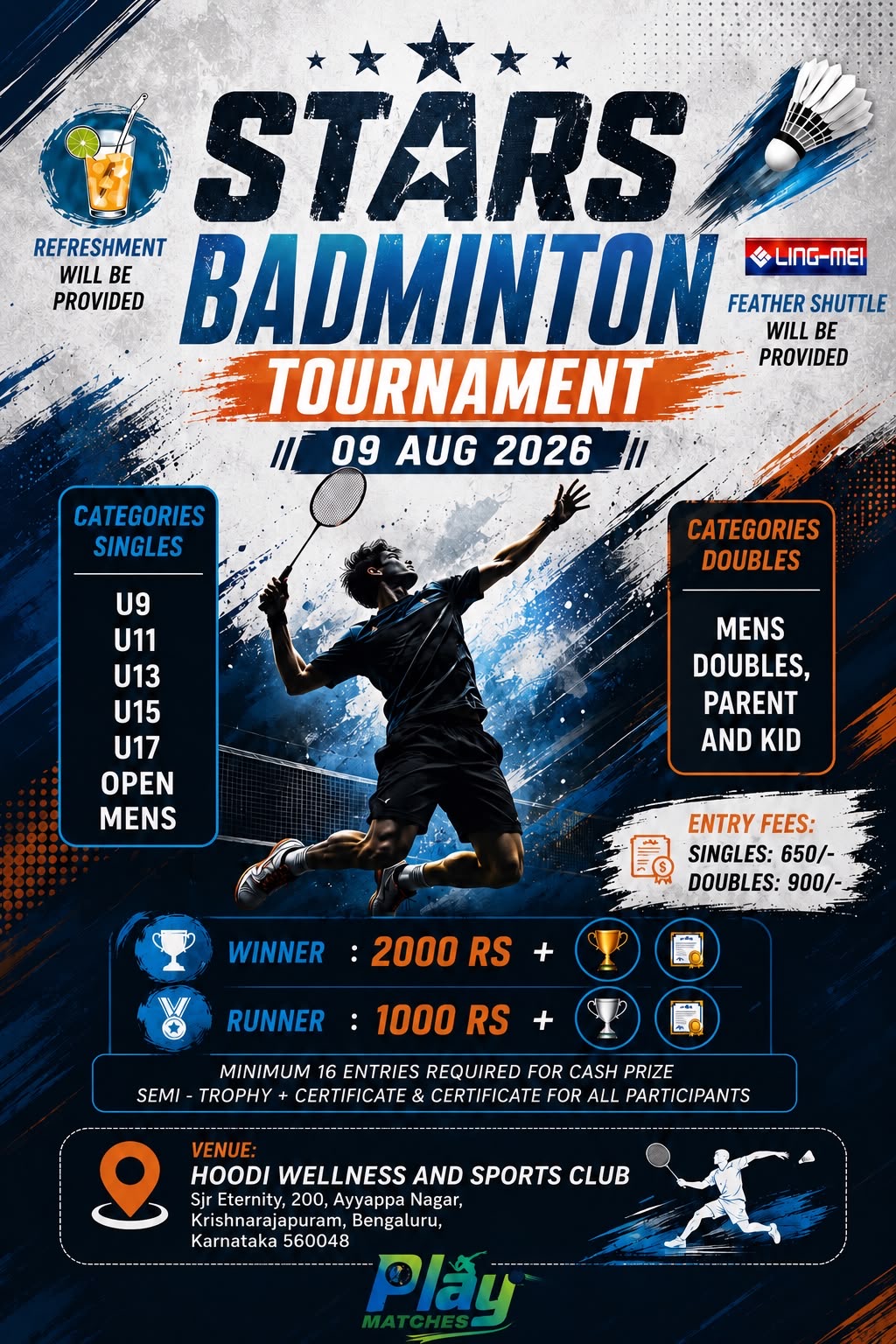 Stars Badminton League - Hoodi wellness and sports club