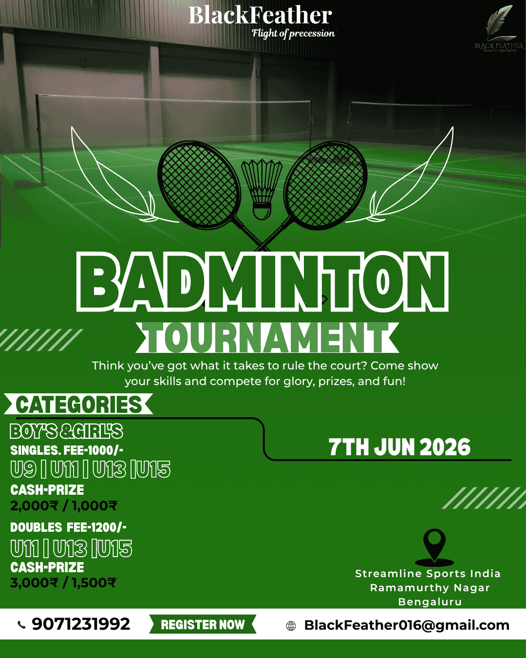 BlackFeather Open Junior’s Badminton Tournament