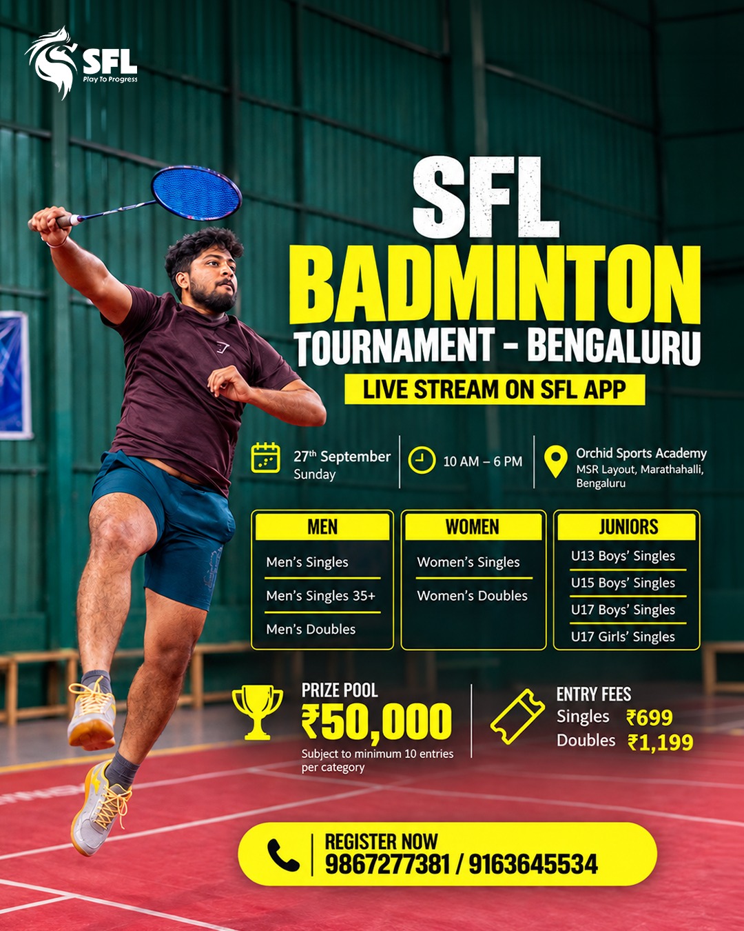 SFL Badminton Tournament - Bengaluru