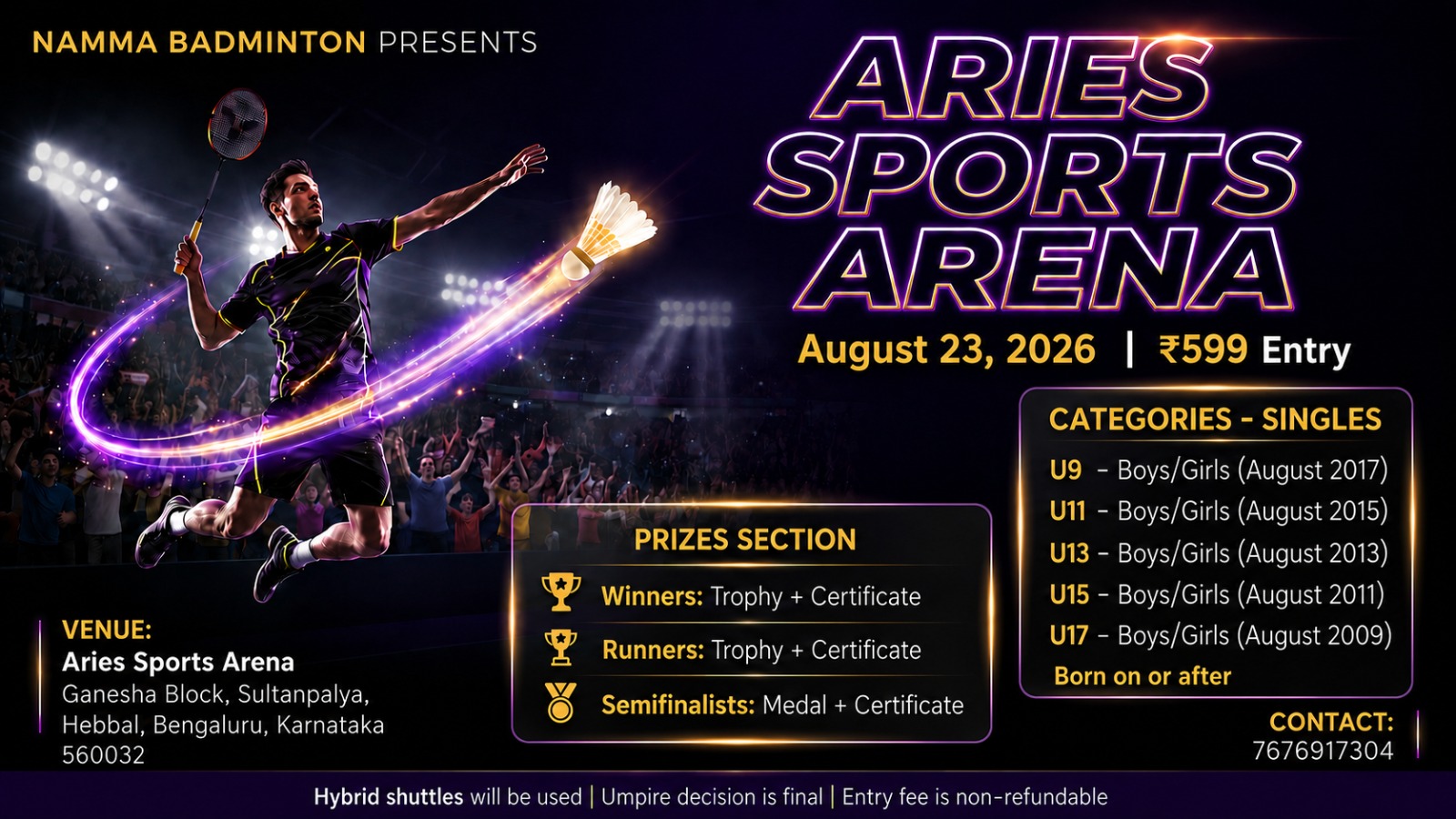 ARIES SPORTS ARENA - RT NAGAR