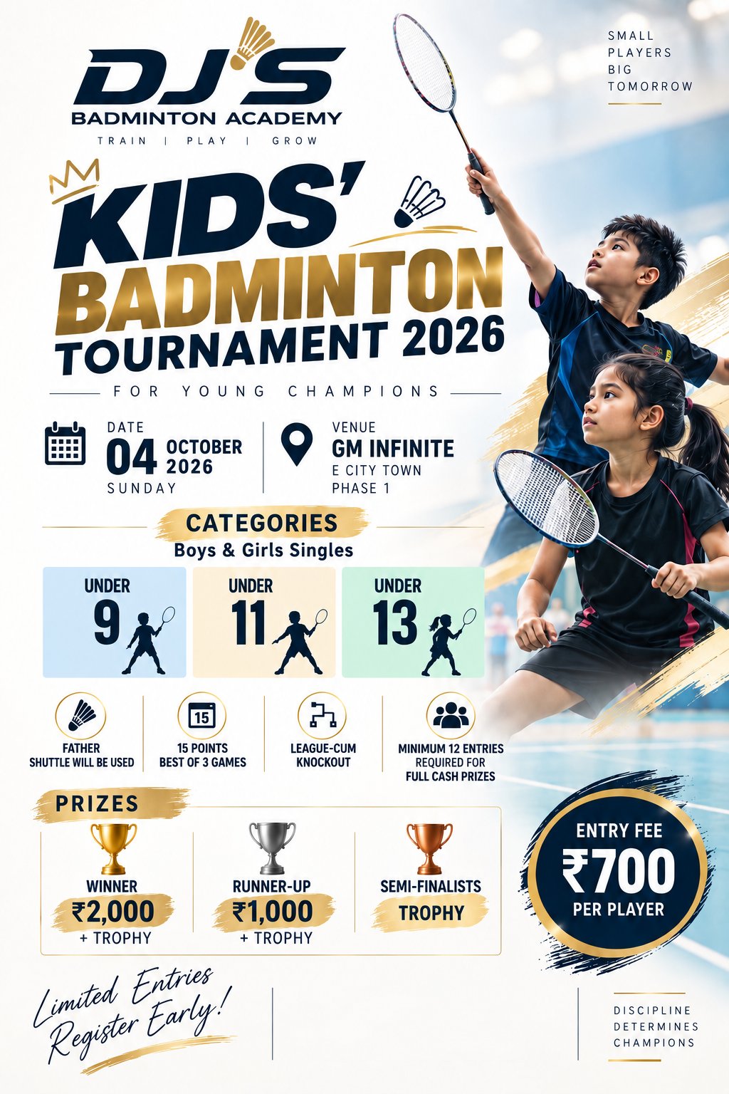 KIDS’ BADMINTON TOURNAMENT 2026
