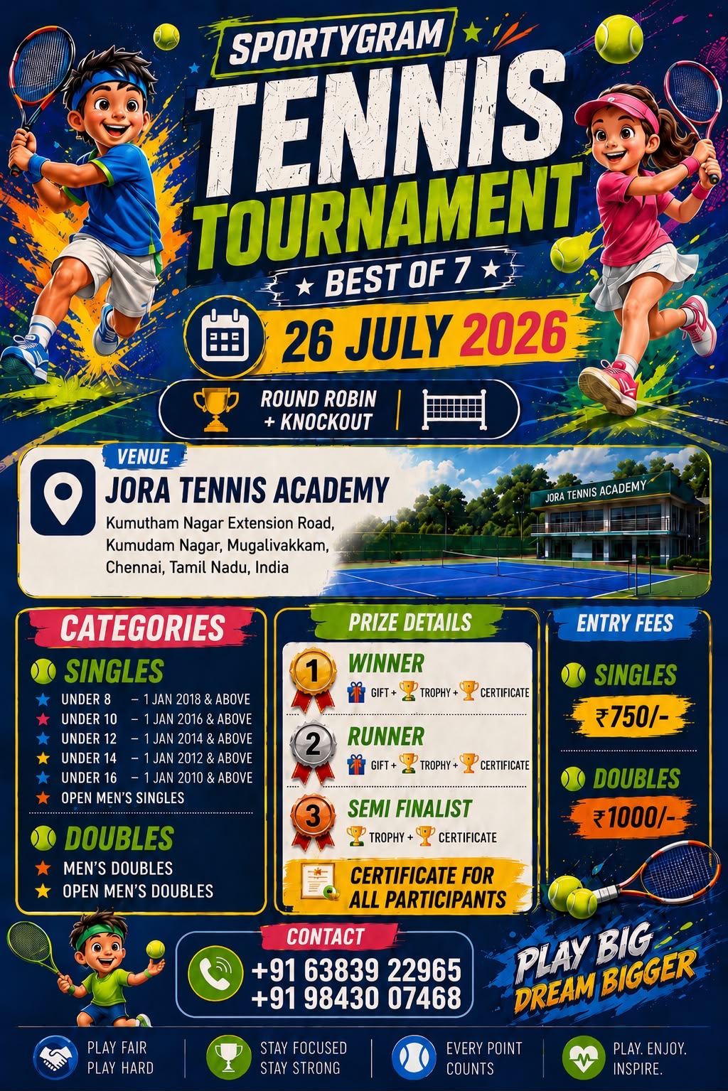 Sportygram Tennis Tournament - Jora Tennis Academy