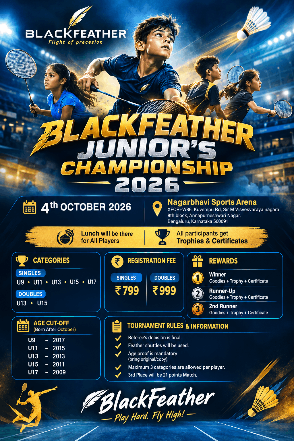 BlackFeather Open Juniorβs Badminton Tournament