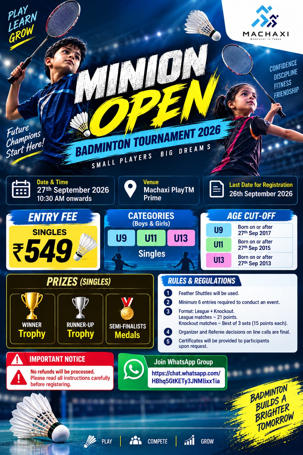 Minion Open Badminton Tournament 2026