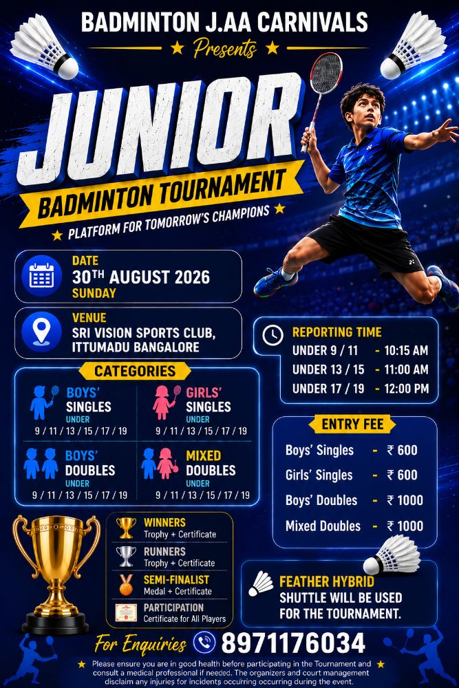 Badminton J.AA Carnivals presents Junior Tournament