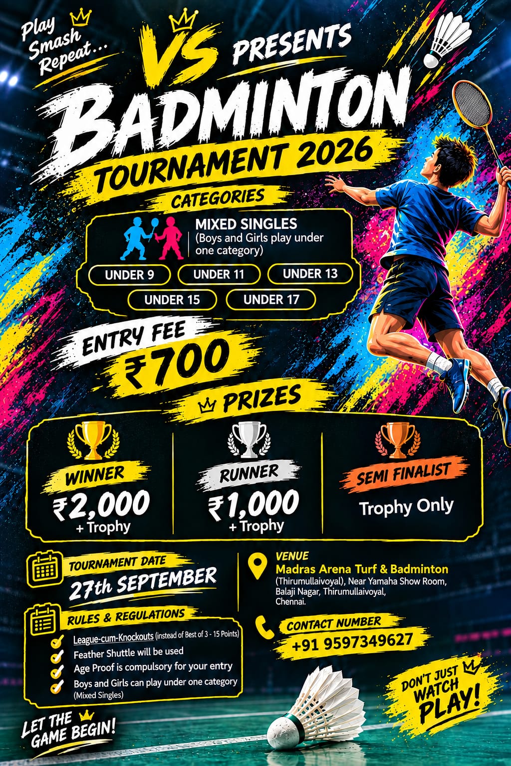 VS Kids Badminton Tournament 2026