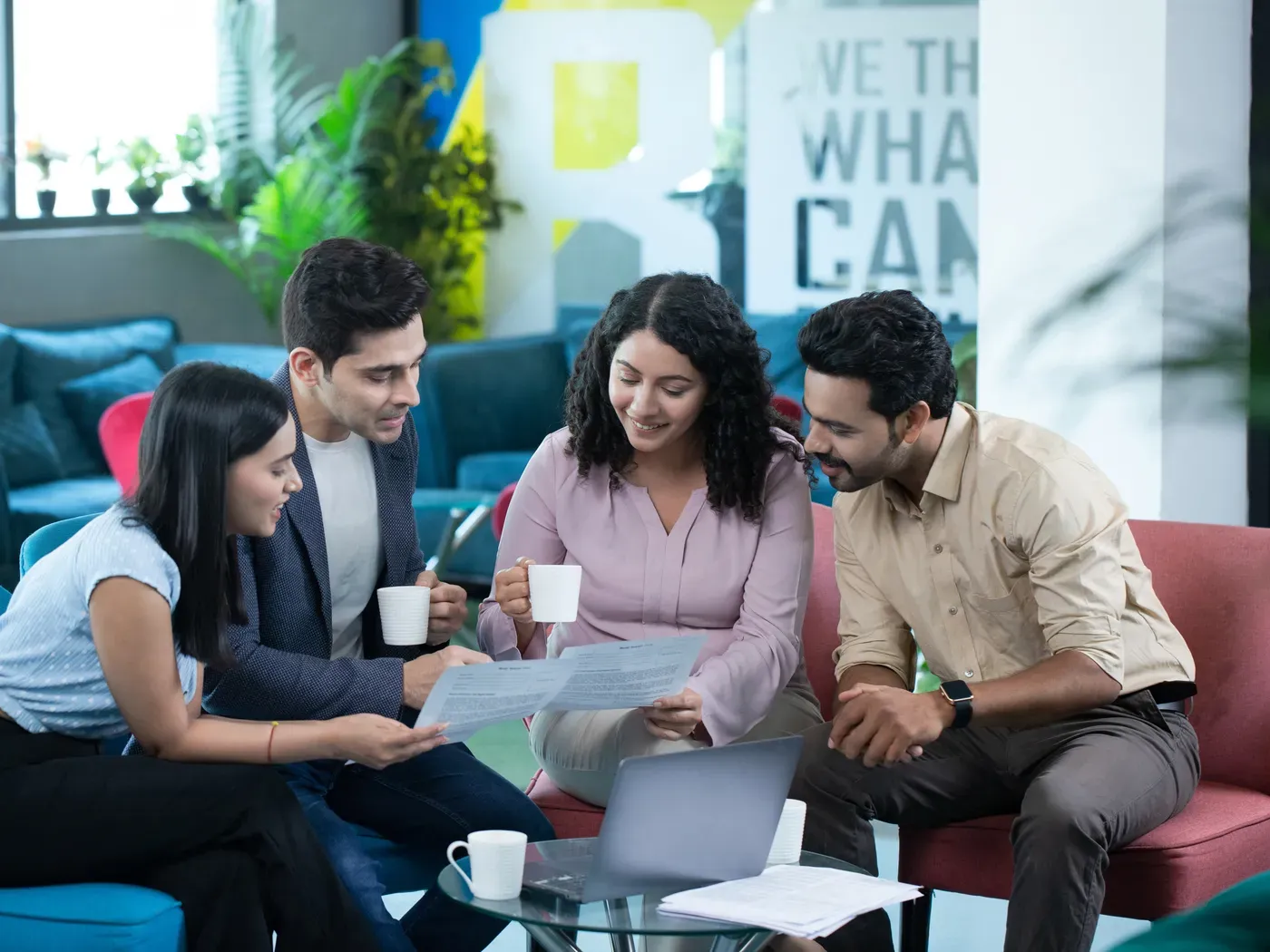 Indian employees working together