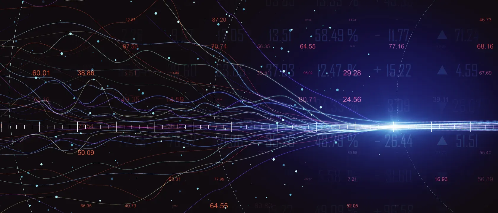 Glowing digital line waves, big data