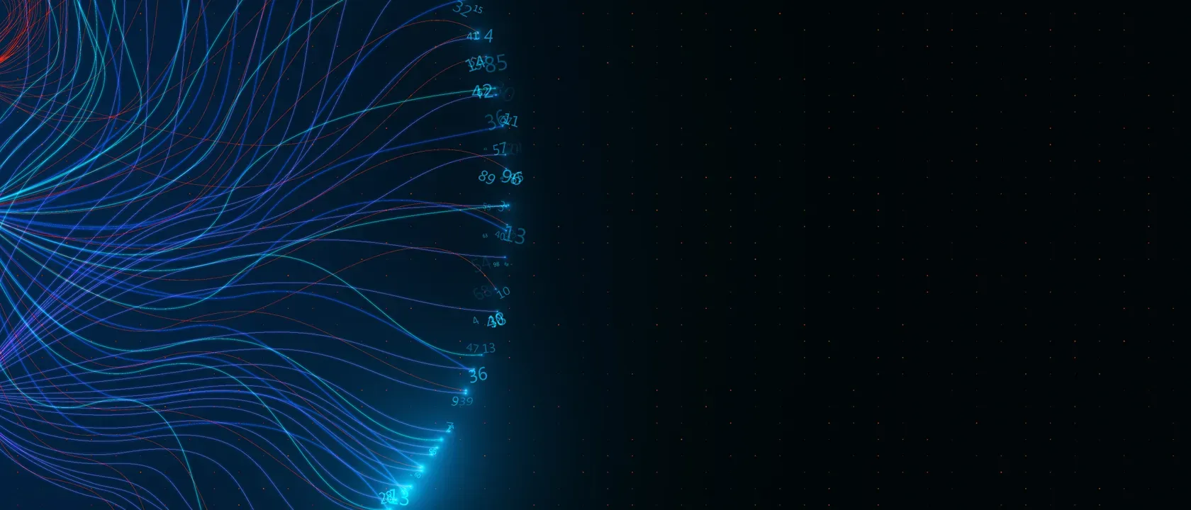 Glowing circle, digital numbers/tech