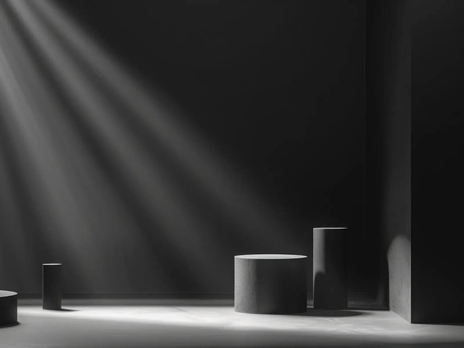 Dramatic spotlight on empty black stage