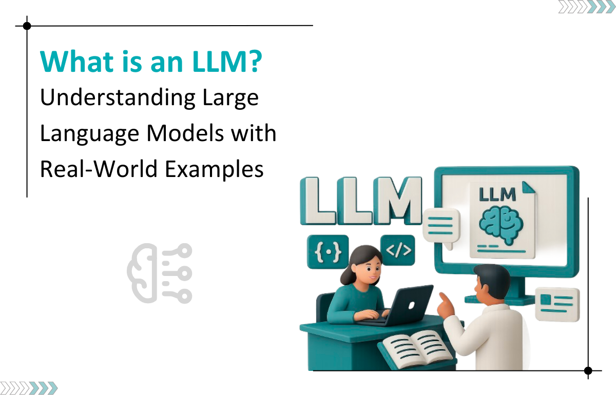 Thumbnail representing a blog post about Large Language Models (LLMs). Features icons denoting various LLM tasks like translation, text generation, and sentiment analysis.