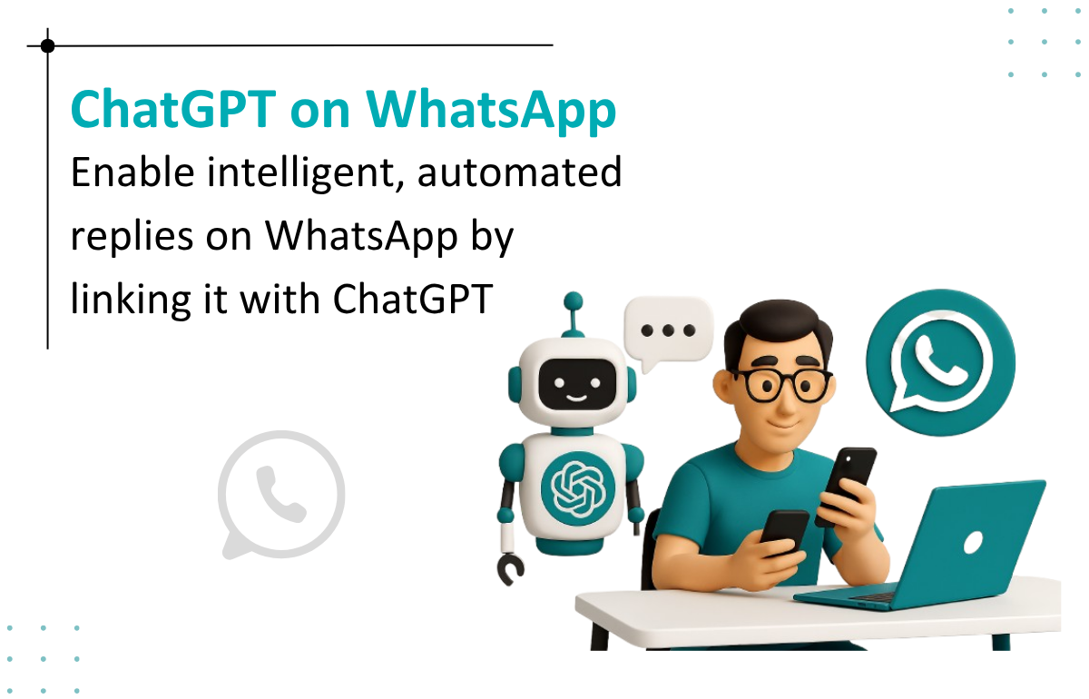  Illustration representing ChatGPT integration with WhatsApp for enhanced customer interactions.